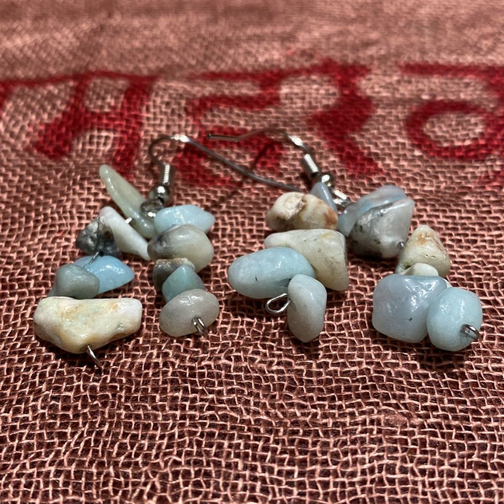 Aquamarine Chips Dual-Strand Earrings